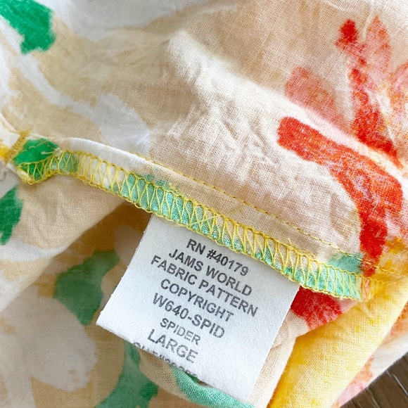 Rare Jams World Yellow Floral Long Sleeved Shirt Top Women’s Size Large L - Picture 6 of 6